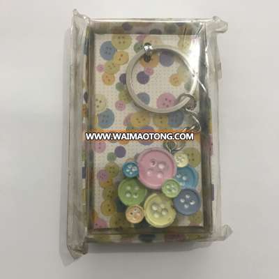 New style resin  button key ring for baby birthday gift