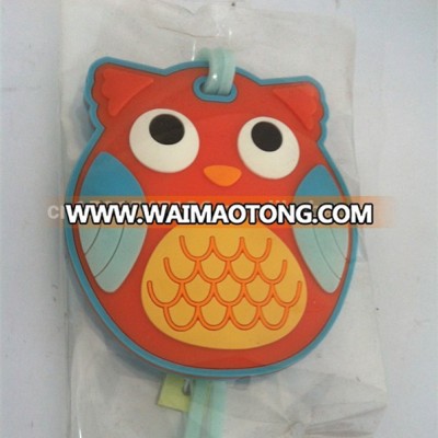 New style owl pvc rubber luggage tag for wedding present