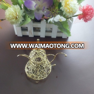 Customized iron golden teapot candle holder for wedding favors