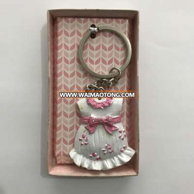 Hot sales baby cloth  key ring   resin  cloth key chain