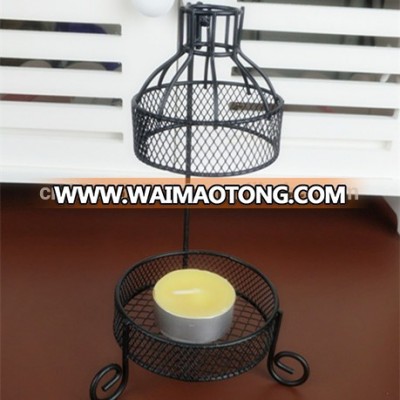 Customized iron black low price candle holder for wedding favors